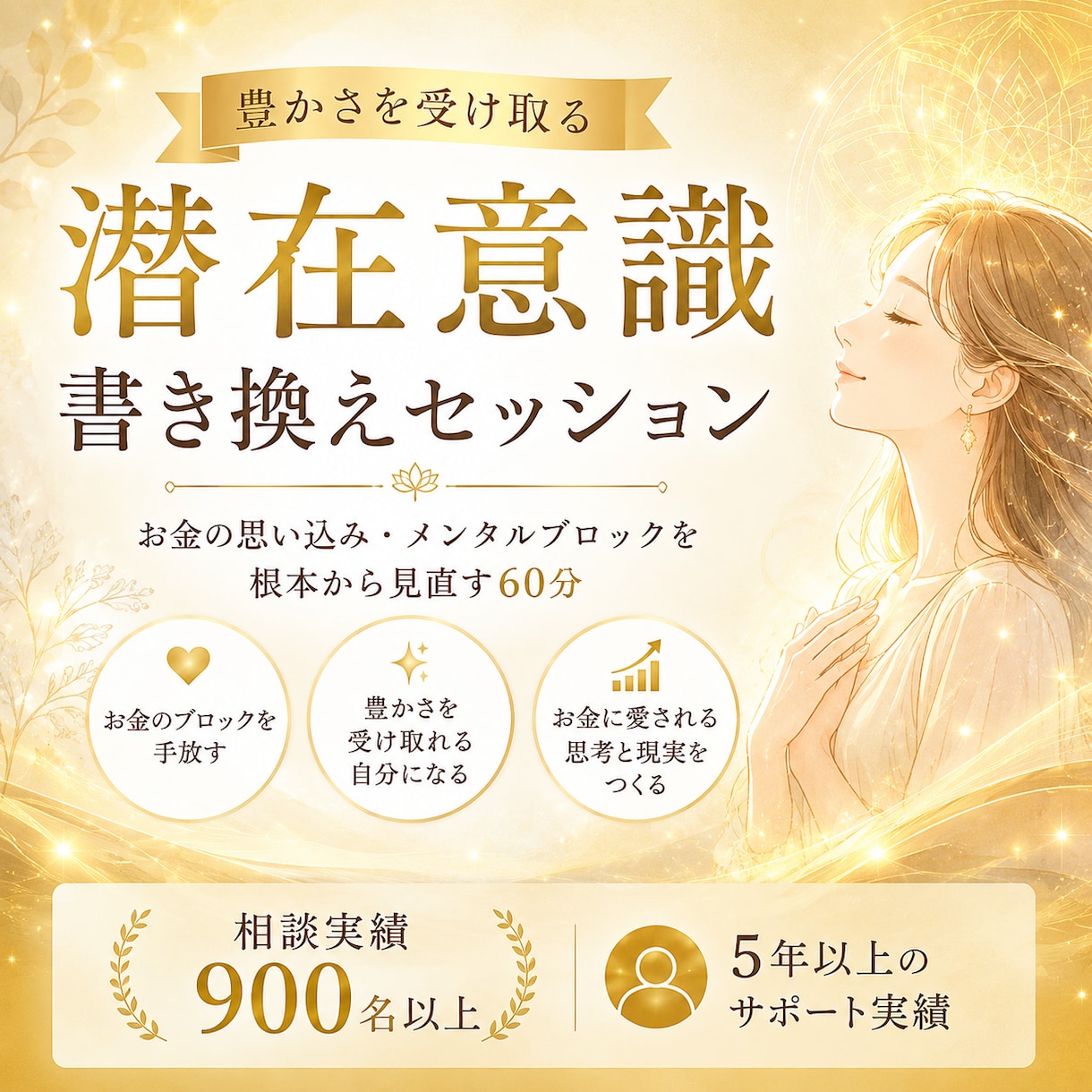 お金の悩みを根本改善する潜在意識セッションをします お金の思い込み・メンタルブロックを根本から見直す60分 イメージ1
