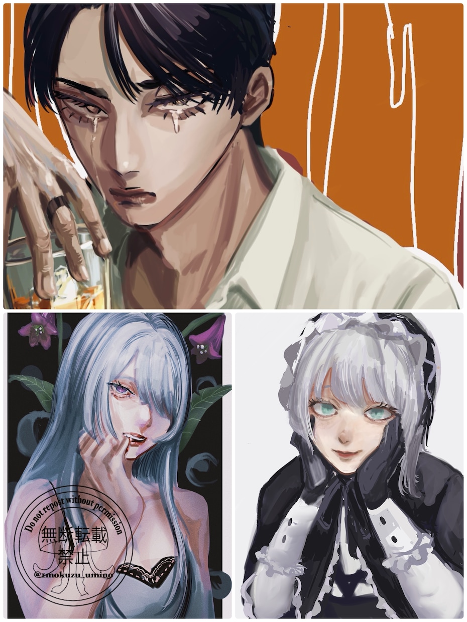 SNSのアイコンなどに適したイラストをご提供ます 少しダーク雰囲気などが得意です！ イメージ1