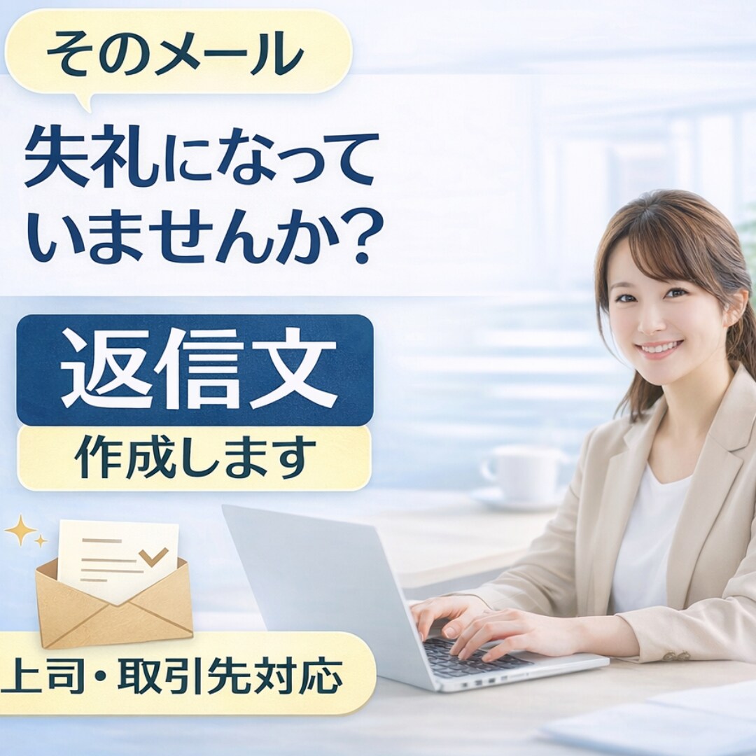 仕事のメール返信文を丁寧に作成・添削します 取引先や上司への文章を丁寧に整えます イメージ1
