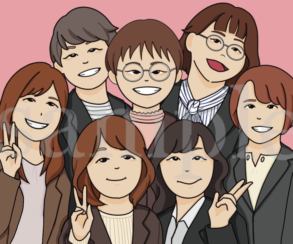 商用可◎愛嬌抜群・好印象なデフォルメ似顔絵描きます あなたをかわいくキャラクター化★スタッフ紹介やSNSに便利！ イメージ8