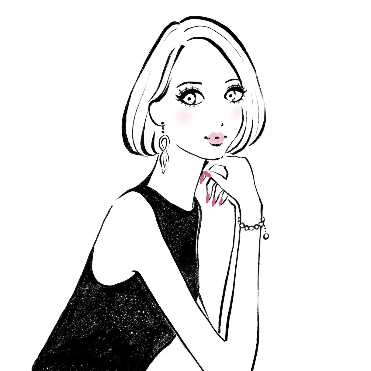 心ときめくお洒落な人物イラストをお描きします SNSアイコン、プロフィール用におすすめ♪ イメージ1