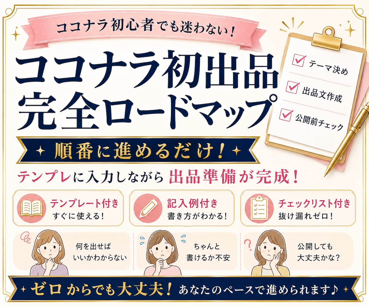 ココナラ初出品用PDF一式をお渡しします 迷わず出品できるテンプレ一式です。 イメージ1