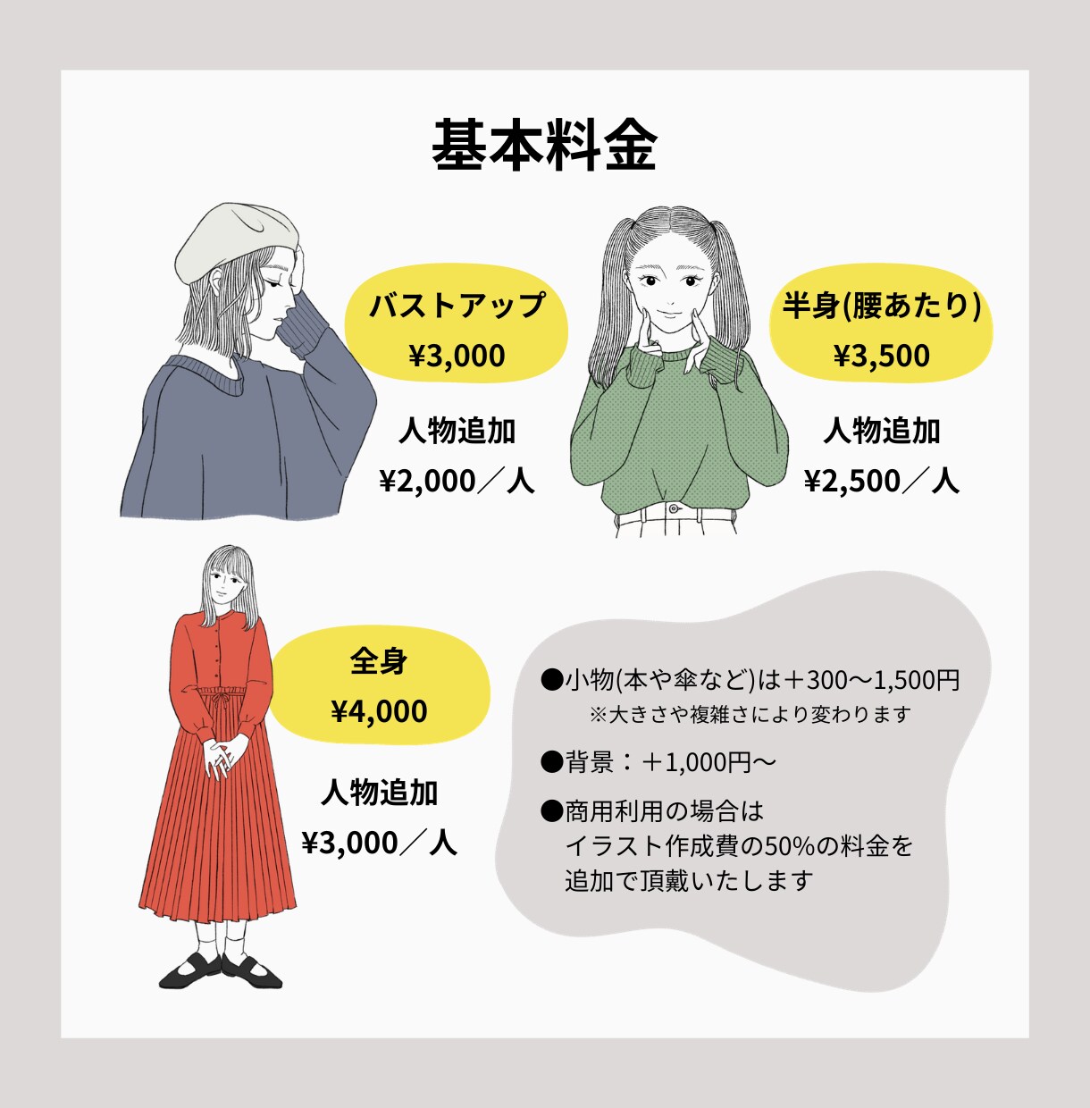 商用利用OK！やわらかな印象のイラスト描きます アイコン、宣伝、挿絵などお気軽にご相談ください⭐︎ イメージ3
