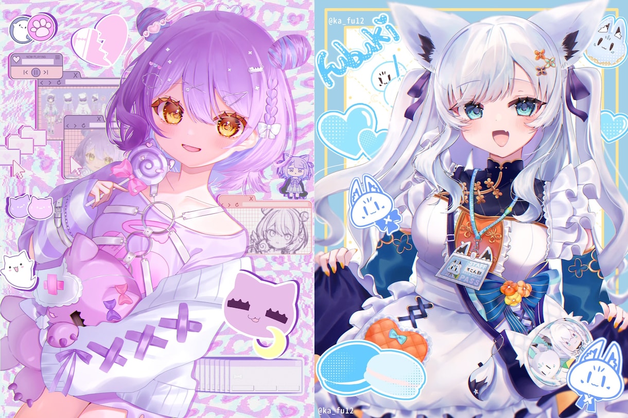 VTuber1枚絵、オリキャラアイコンなど描きます 厚塗りでSNSで使えるアイコンを作成します！ イメージ5