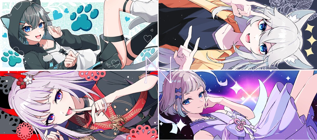 Xやyoutubeのヘッダー用イラスト描きます 横長サイズに収まる専用のイラストをお描きします！ イメージ3