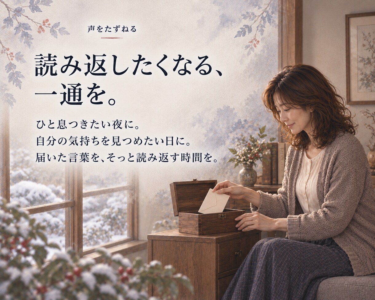 あの人の声で、あなたへの手紙をお届けします 自分にかけられなかった一言で未来が開かれる イメージ10