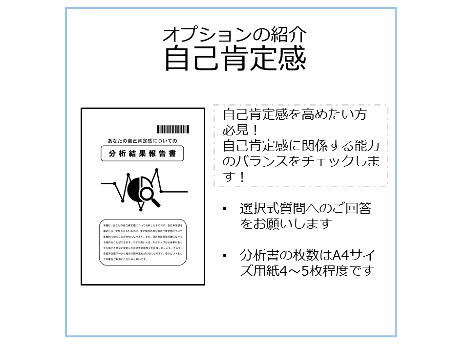 心の専門家があなただけのトリセツを作成します 質問紙を使ってあなたの能力をまとめた説明書を作ります。 イメージ9