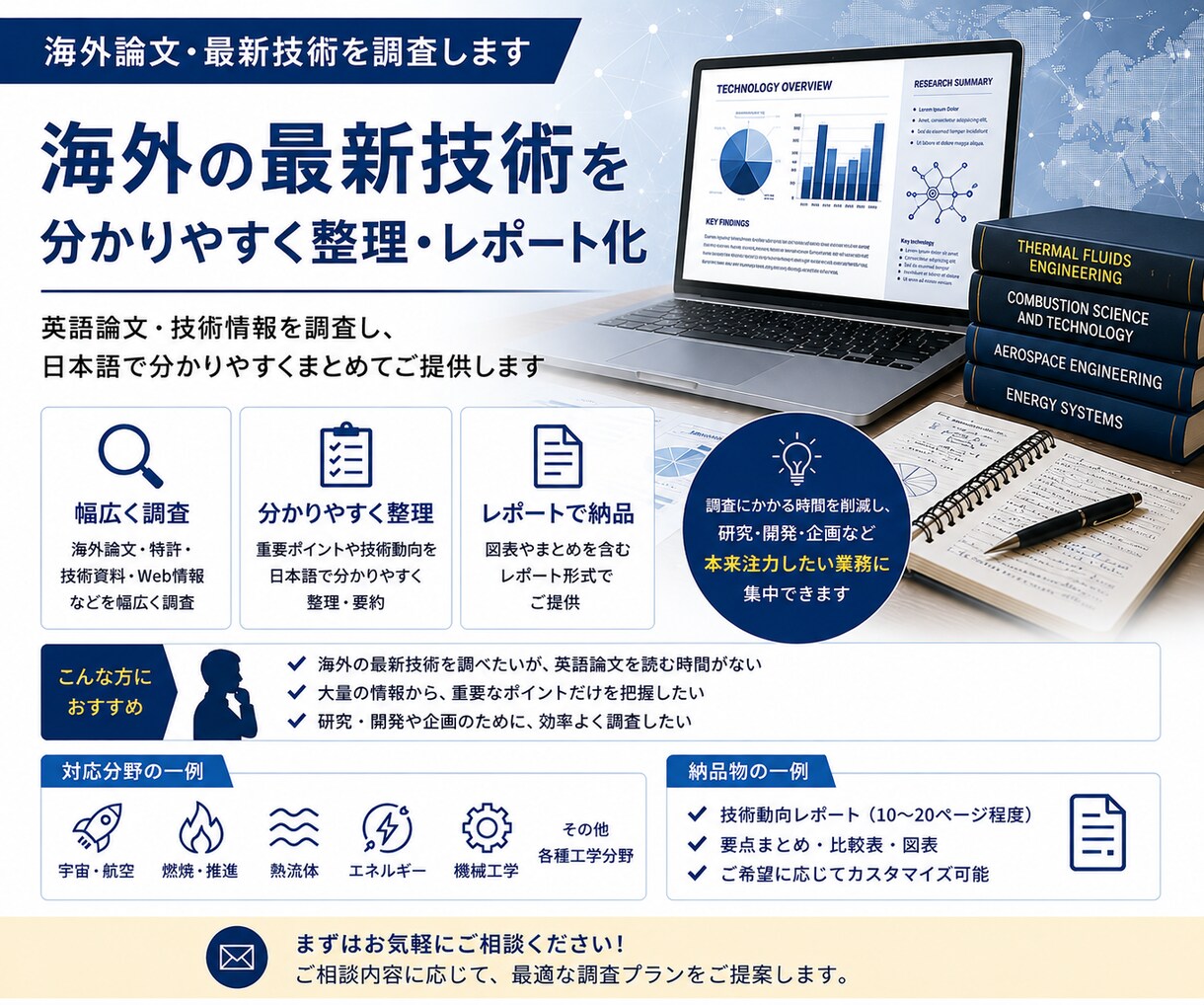 海外論文・最新技術を調査します 英語文献を調査し日本語で分かりやすく整理 イメージ1