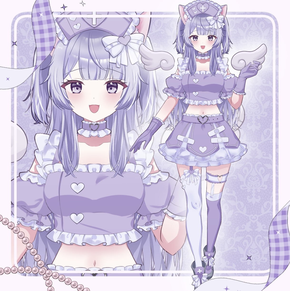 最短翌日！IRIAM◎きゅるんナース立ち絵描きます 配信で使える全身立ち絵！新衣装やデビューイラストに♡ イメージ8
