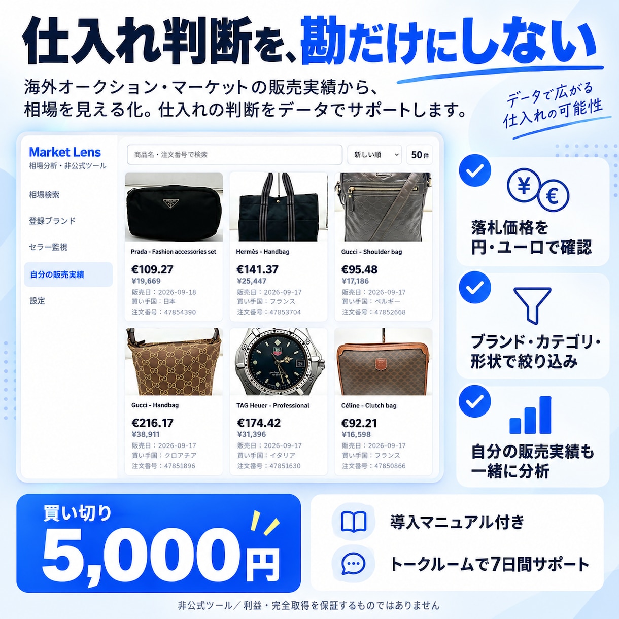 Catawikiの販売済み相場を自動収集します 写真付き相場・セラー・実売を一画面で確認 イメージ3