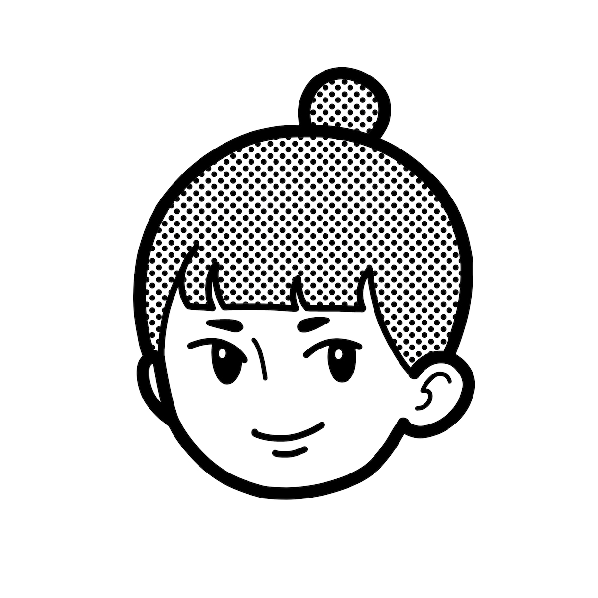 格安！モノクロ顔だけイラスト作成します アイコンにぴったり！短納期でシンプルなイラストを作成します！ イメージ10