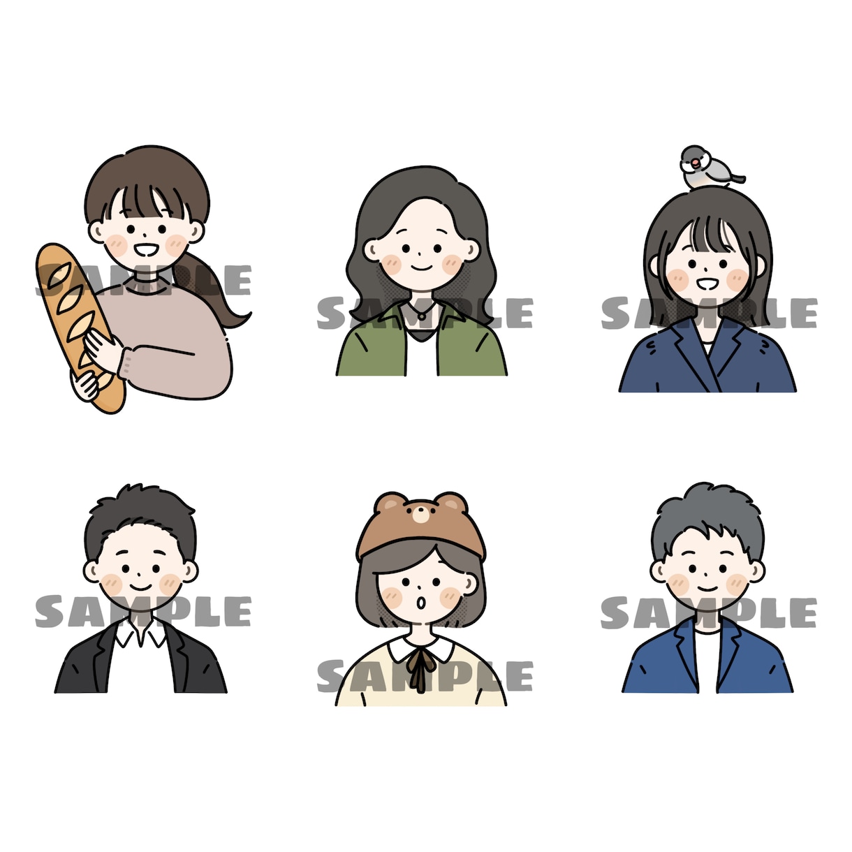 シンプル♡かわいいゆるっとしたアイコン描きます シンプルで柔らかい印象のイラストはいかがですか？ イメージ6