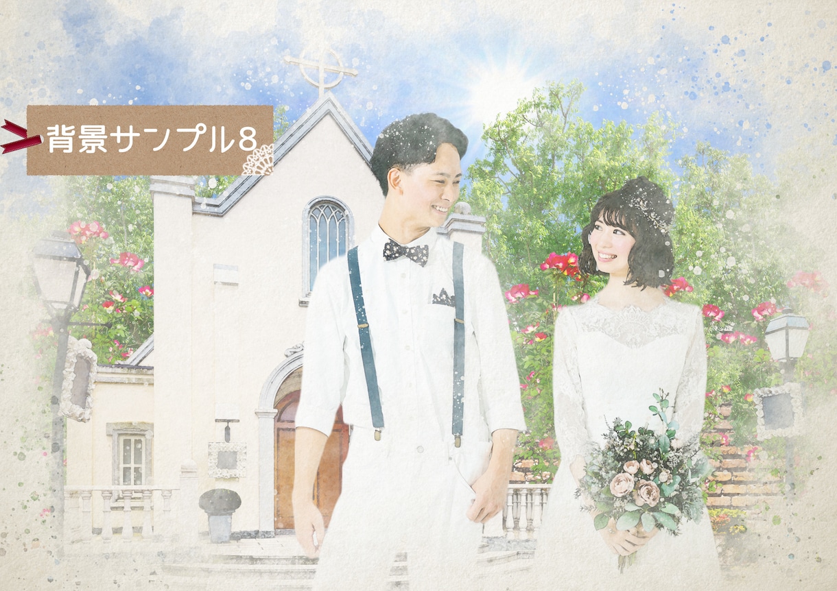 心に残る水彩画風ウェルカムボードお作りします デジタルデータ納品♡A4サイズプリントプレゼント*ᴗ ᴗ)⁾ イメージ8