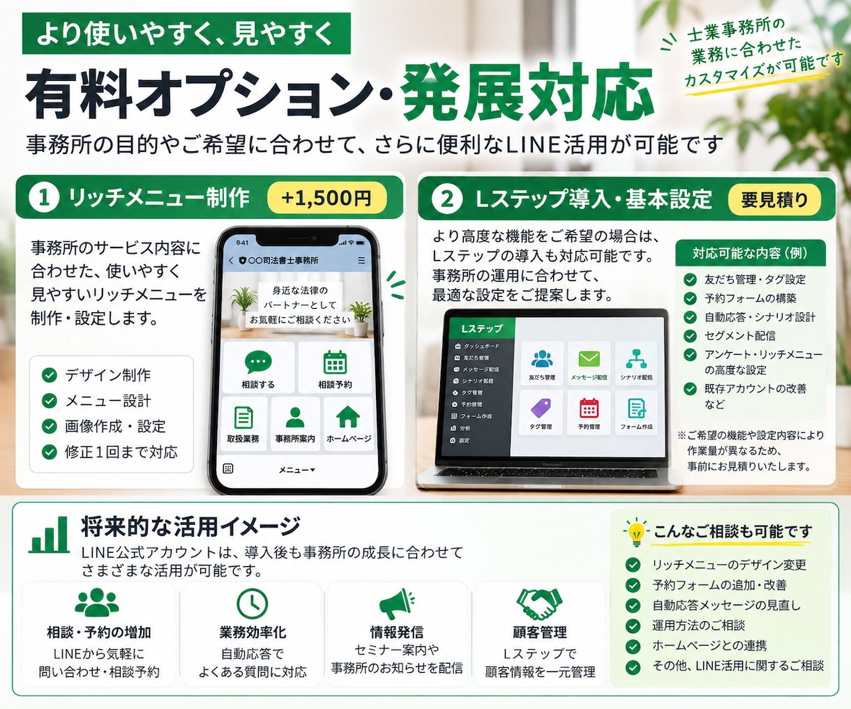 士業事務所向けLINE公式アカウントを構築します 現役司法書士が相談・予約につながるLINE導線を設計します イメージ5