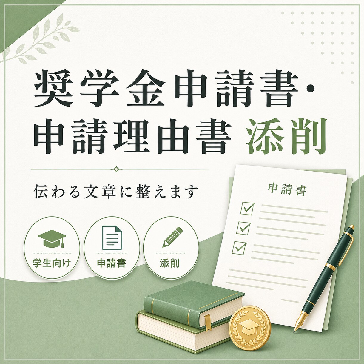 奨学金申請書・申請理由書を添削します あなたの状況や想いが伝わる文章に整えます イメージ1