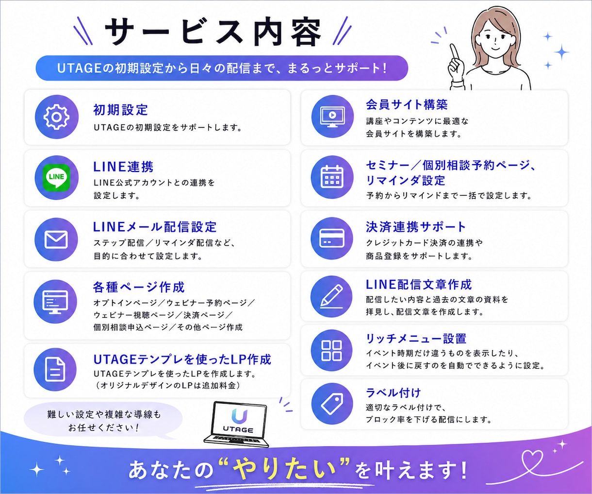 UTAGE構築代行で売れる販売導線作ります アフターフォローOK！ファネル構築全部します！毎月運用経験有 イメージ5