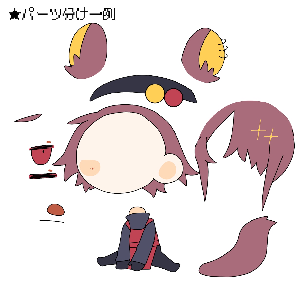 PNGTuber向けデフォルメイラストを描きます 音声入力で動く2～3頭身デフォルメの2Dアバター イメージ1