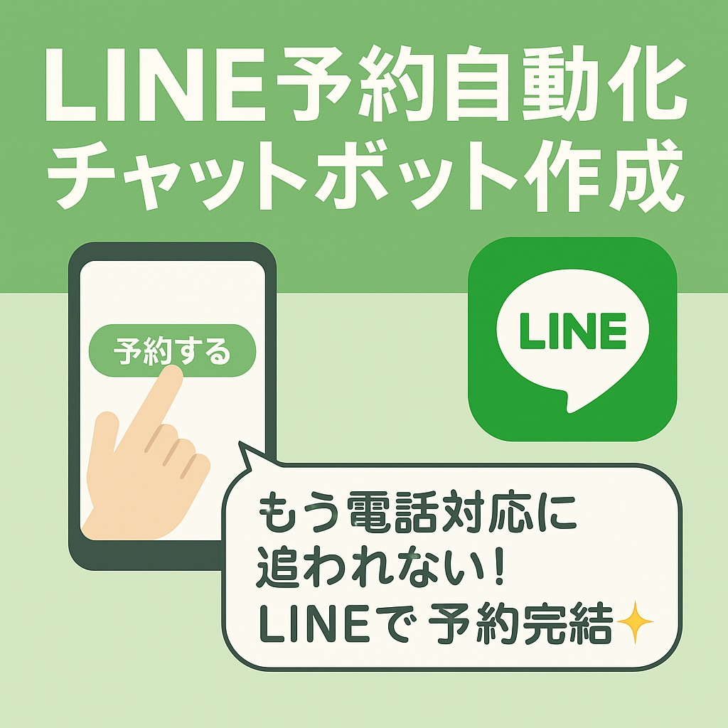 LINE予約自動化チャットボット作成します 「もう電話対応に追われない！LINEで予約完結✨」 イメージ1