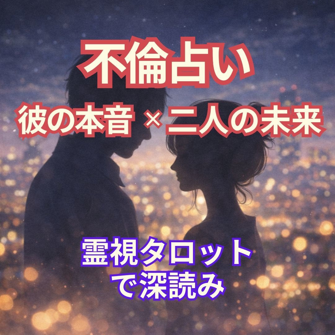 複雑恋愛の彼の本音と２人の未来を深く占います 不倫関係で悩む貴方へ彼の気持ちと2人の進展時期を深読み イメージ1