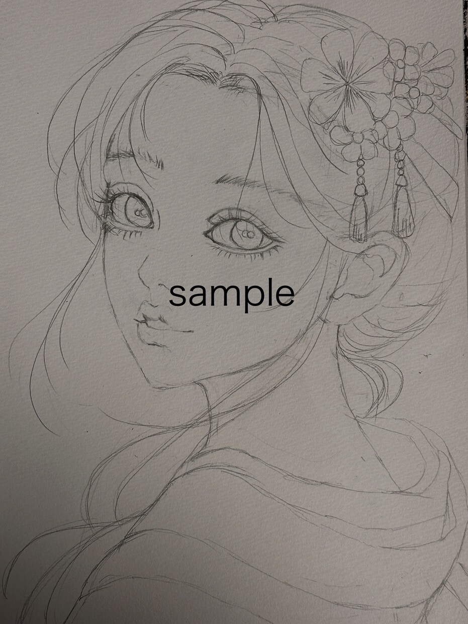 透明水彩×繊細タッチ。世界観のある美少女を描きます 「ふんわり、でも印象に残る一枚を」透明水彩で、丁寧に描きます イメージ5