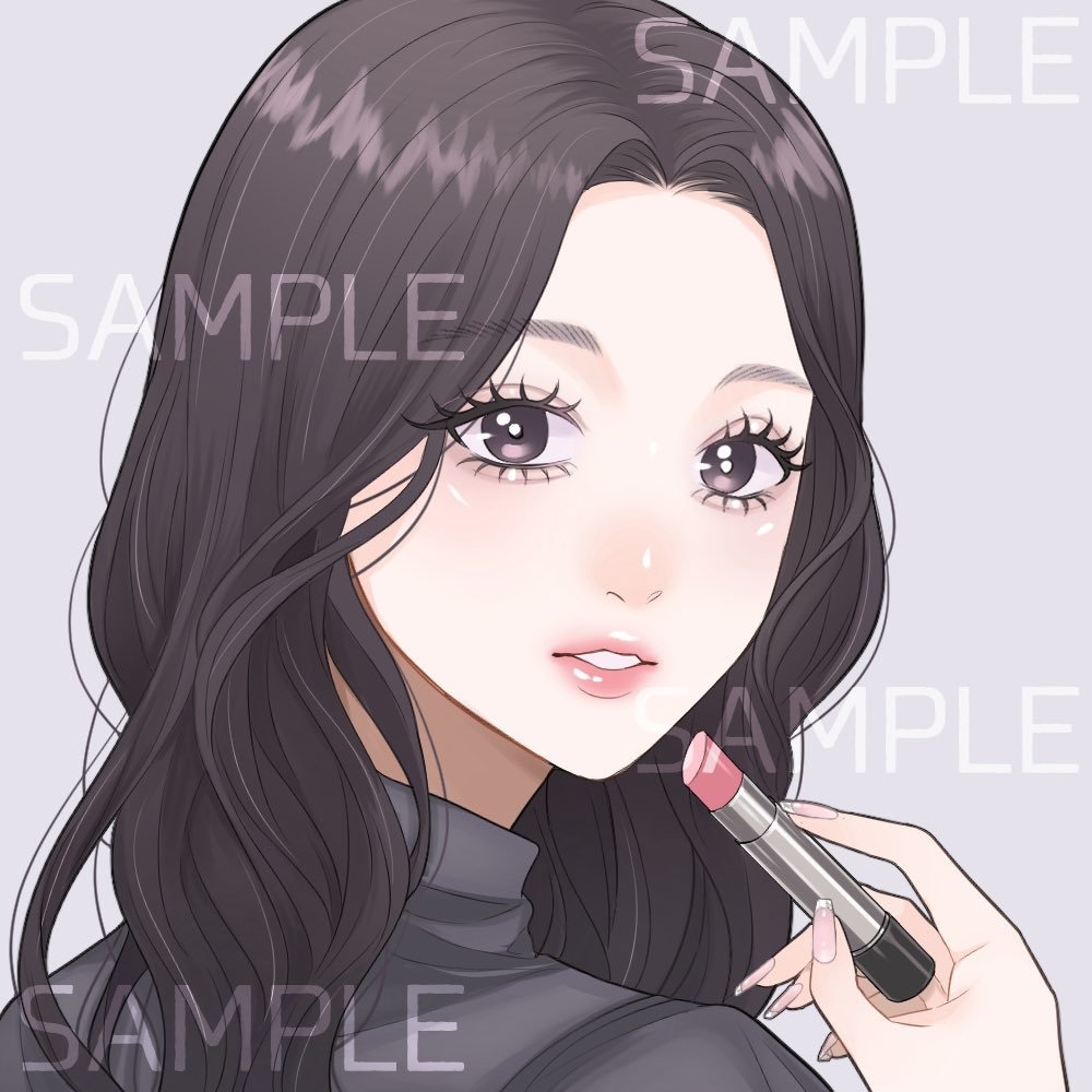 商用可！メイクにこだわった可愛いアイコン描きます あなたのアイコンをキラキラ可愛くメイクアップ♡ イメージ4