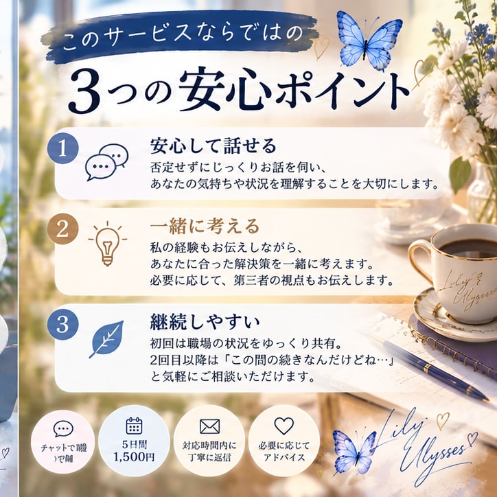 職場で誰にも言えないお悩みをお聞きします 職場・人間関係2回目からは「続き、聞いてくれない？」でOK！ イメージ3