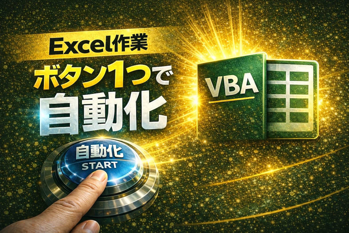 Excel VBAで面倒な作業を自動化します 毎日繰り返すExcel作業をボタン1つで終わる仕組みにします イメージ1