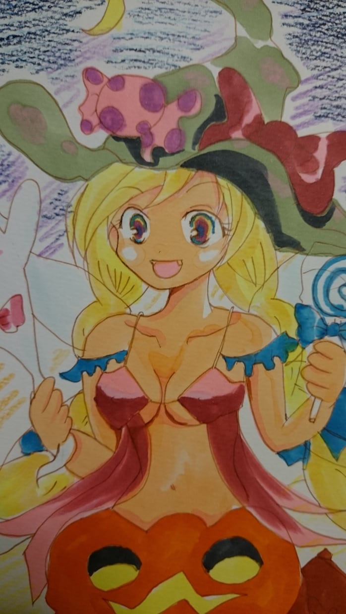 可愛いオリジナルハロウィンイラストかきます 背景をお化けやお菓子カボチャで飾り付けします。 イメージ2