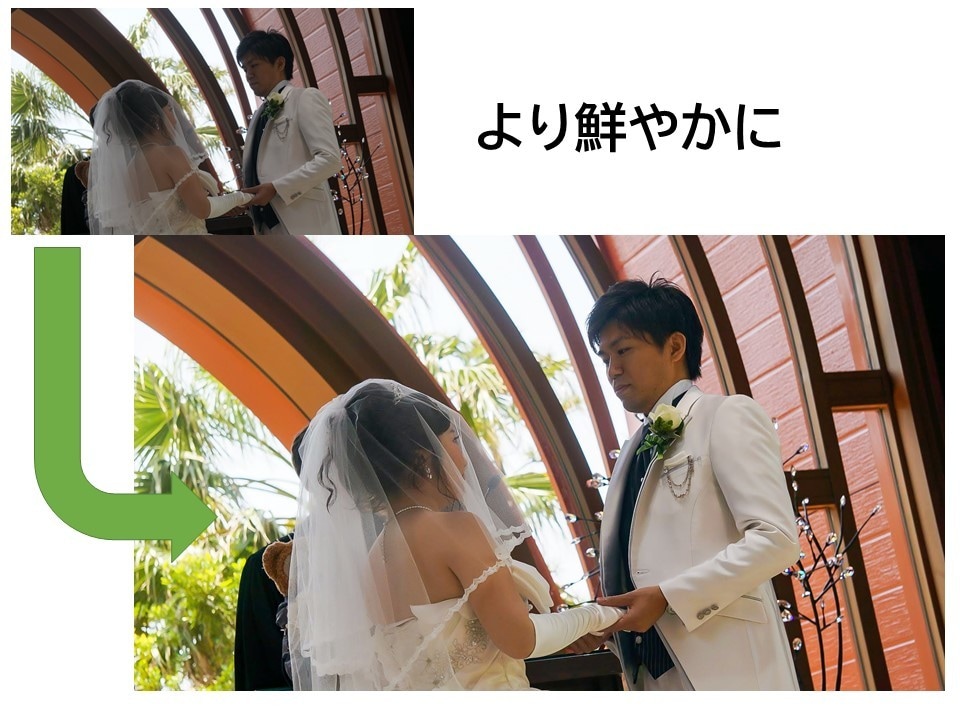 写真編集。結婚式の思い出、きれいな写真にします 自然で見栄えの良い写真に編集します。 イメージ2