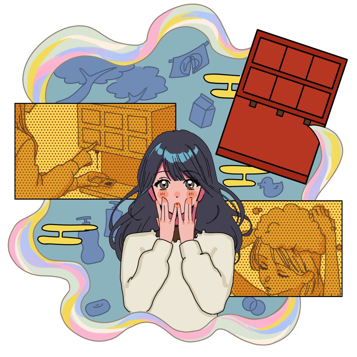 かわいい女の子の人物イラストを描きます Y2K、夜空、レトロ等、イメージに合ったイラストを描きます！ イメージ3