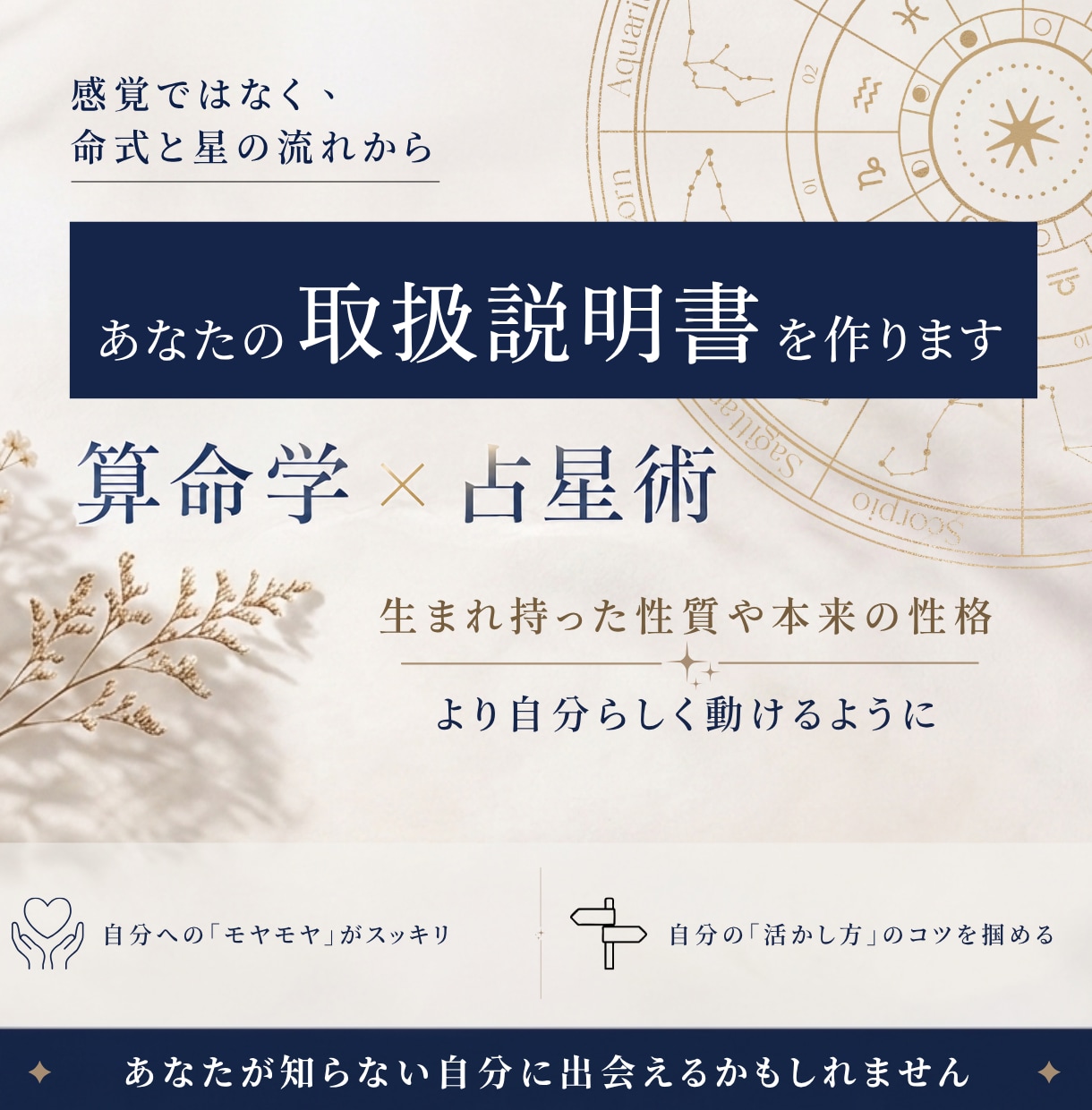 算命学と占星術から持って生まれたものを読み解きます あなた自身も気づいていない本来のあなたを読み解きます イメージ1