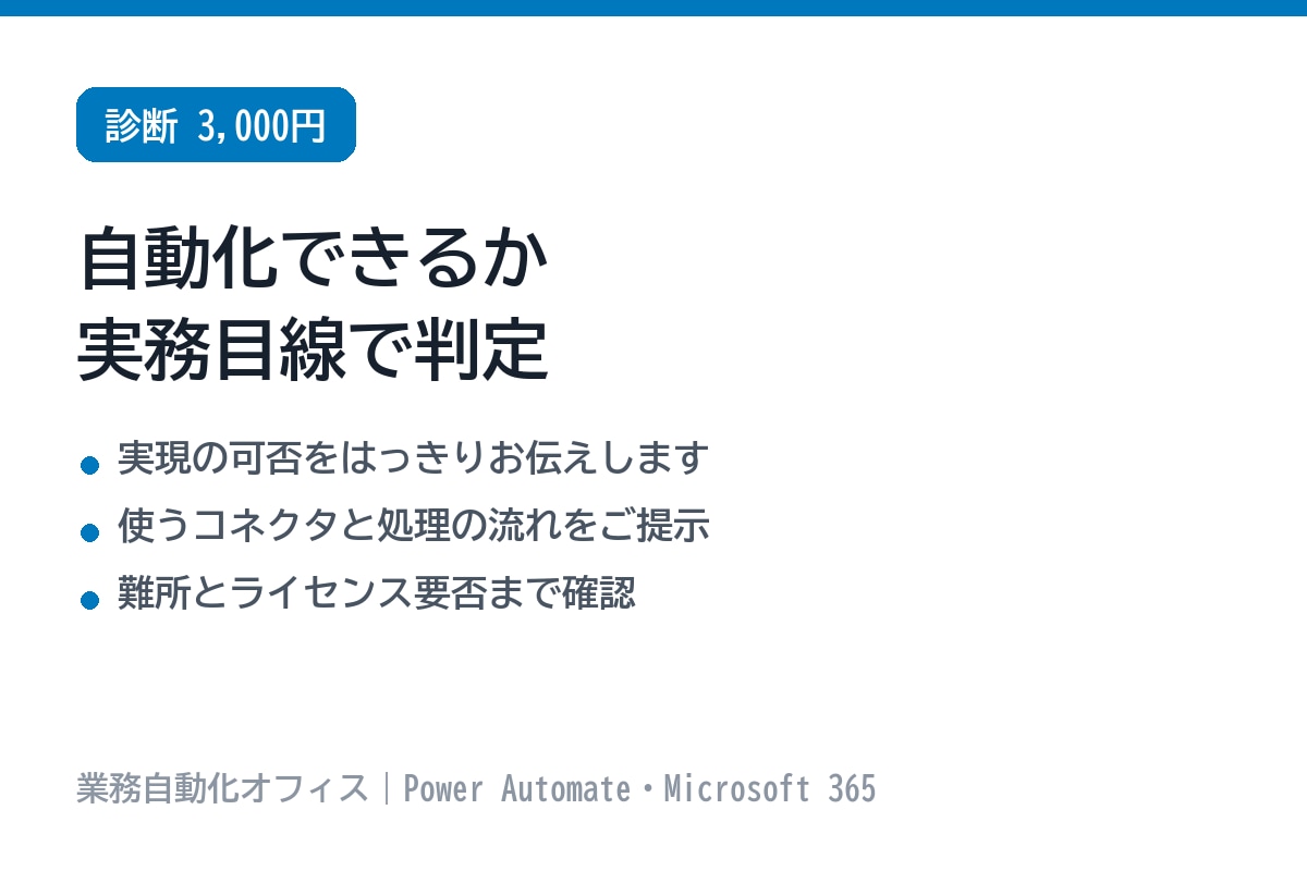 Power Automateの自動化を診断します 実現できるか・どう作るかを実務目線で判定します イメージ1