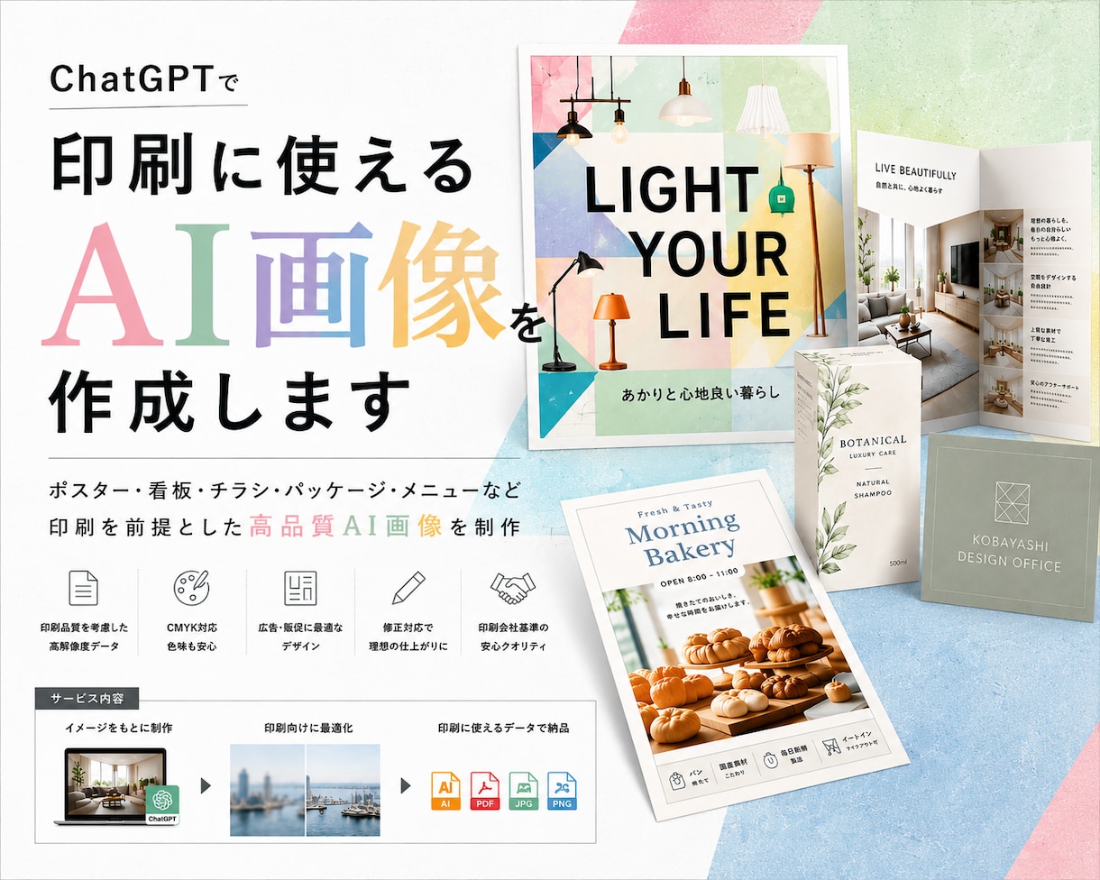 ChatGPTで印刷に使えるAI画像を作成します AI生成画像作成を顧客確認後、ベクターデータ化も可能◎ イメージ1