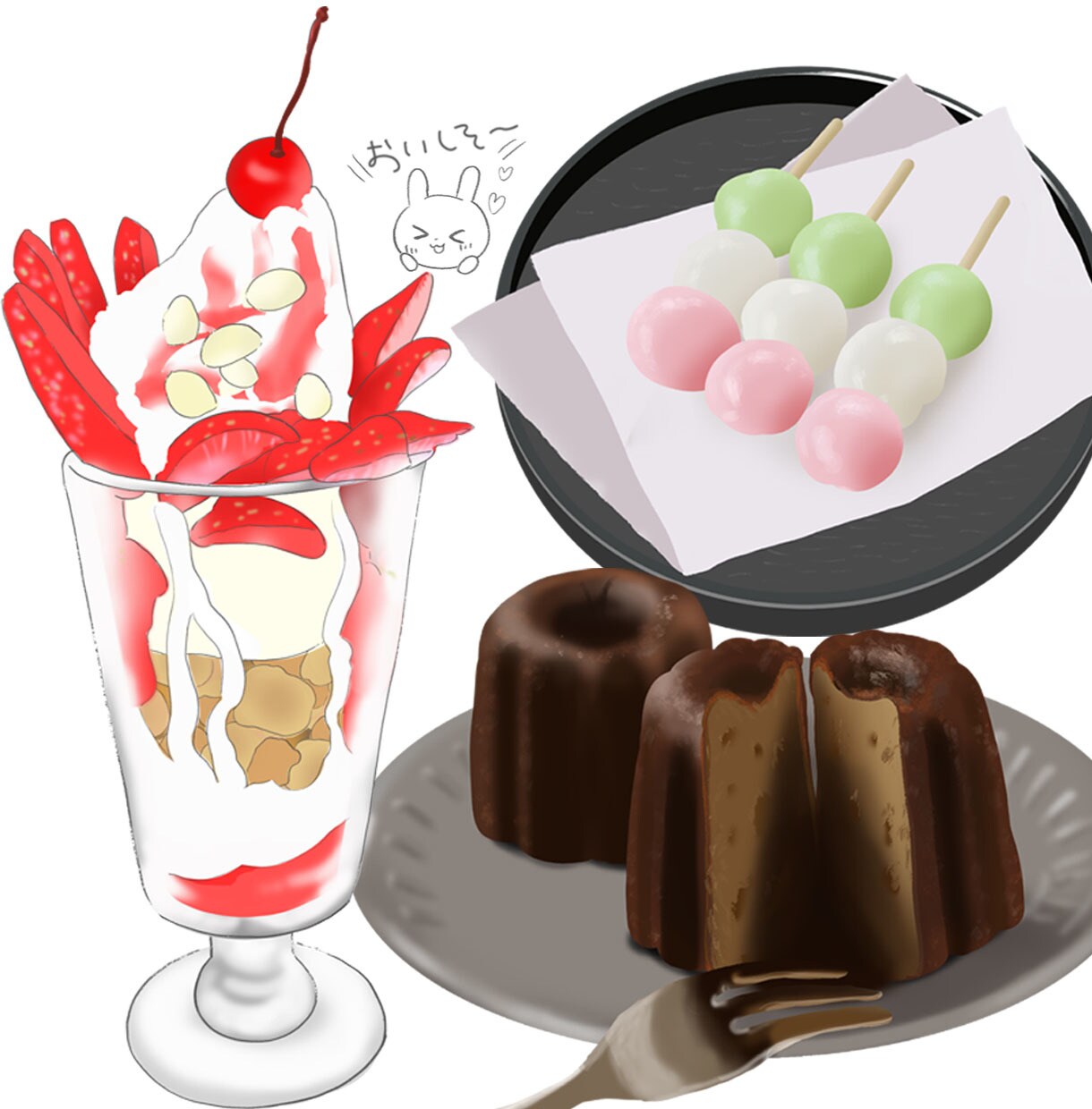 思わずお腹が空いちゃう食べ物イラスト描きます 商用利用OK！SNSの記事やお店のメニュー、グッズ化にどうぞ イメージ1