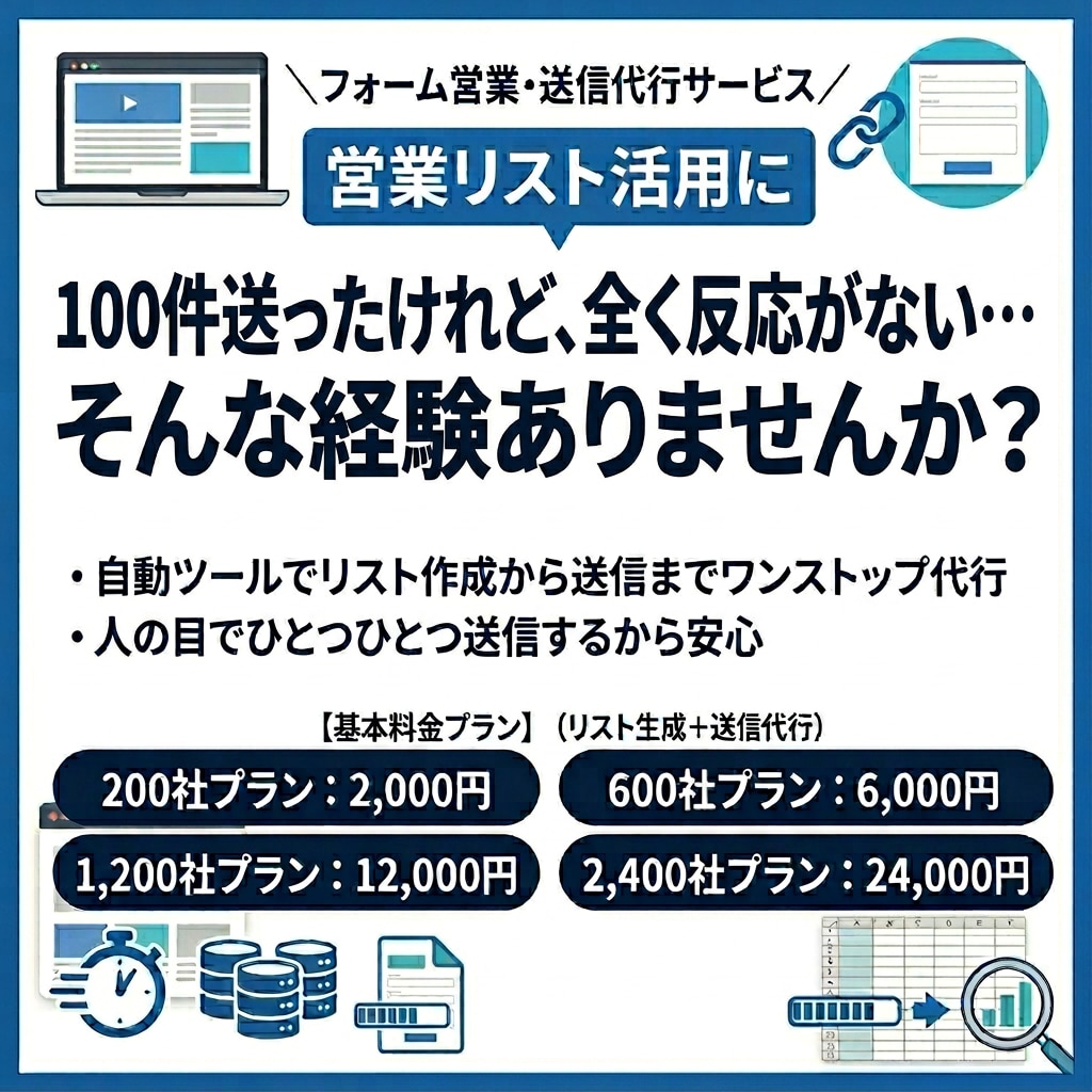 コミコミプラン　問い合わせフォーム送信代行します 【今だけ無料】送信結果スクショ、送信結果エクセル イメージ1