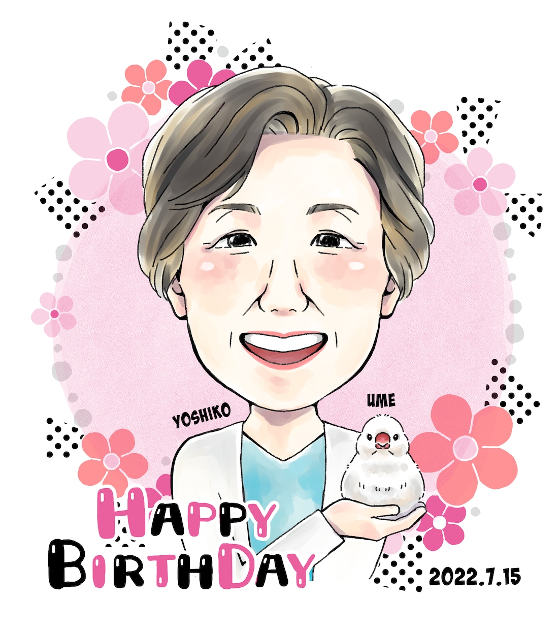 プレゼントに！ほどよくリアルかわいい似顔絵描きます 誕生日・還暦・送迎会に、心に残るプレゼントをお探しの方へ イメージ5