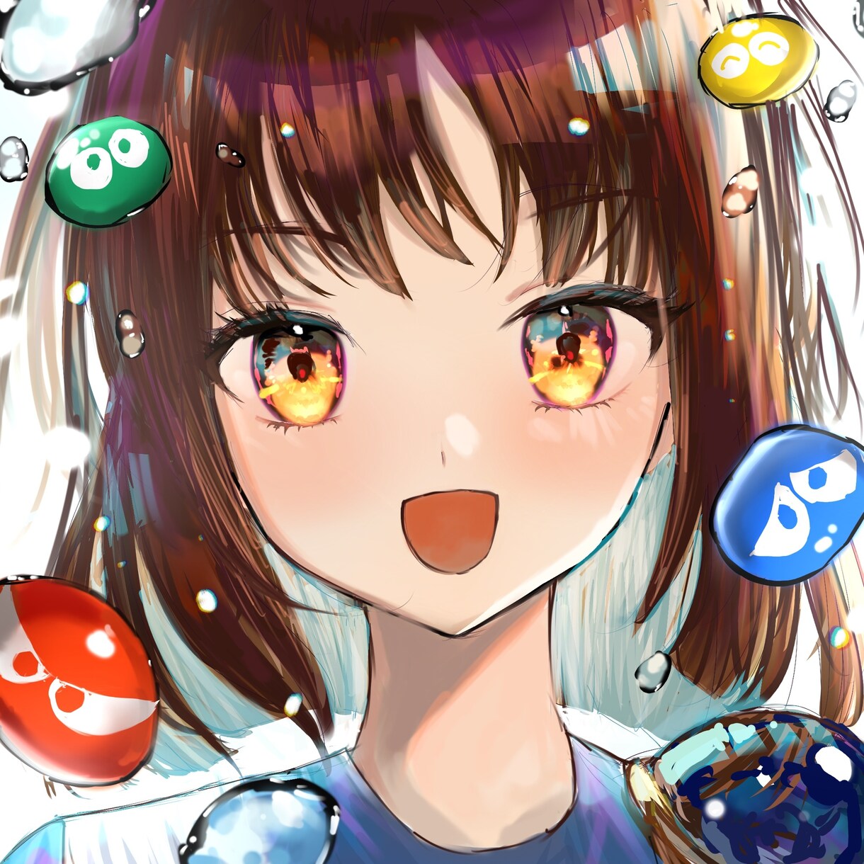 かわいいアニメ風アイコンを作成します キラキラした絵柄や鮮やかな色遣いのアイコンを制作します！ イメージ1