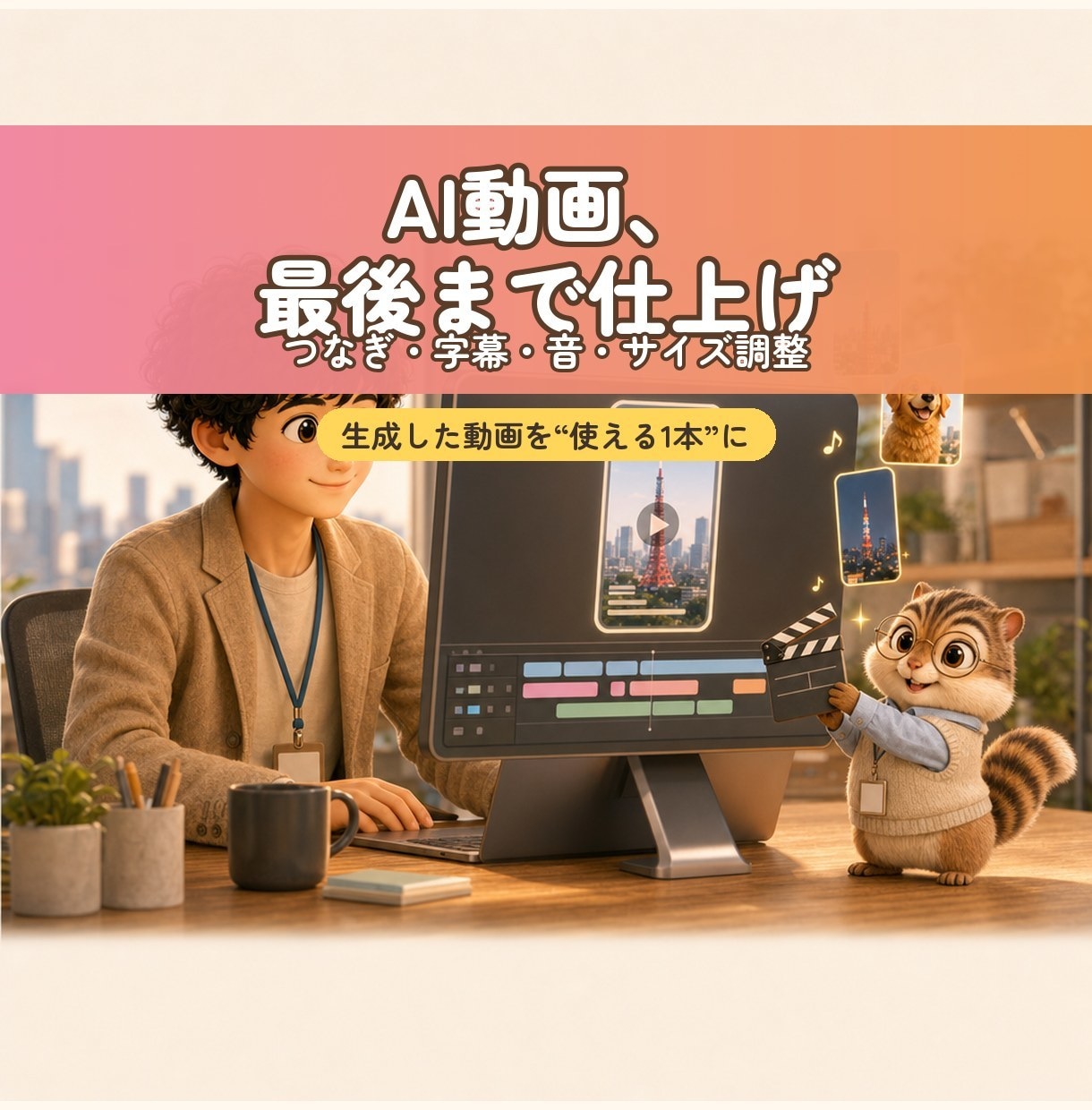 AI動画編集で"出せる1本"に仕上げます 生成したけど、そのままでは出せない方へ イメージ1