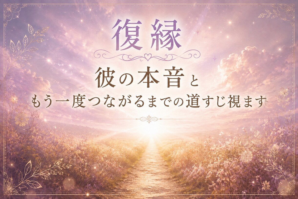 復縁｜彼の本音ともう一度つながるまでの道すじ視ます 音信不通、元カレ、元夫、ご縁がまだ繋がっているのか視ます イメージ1
