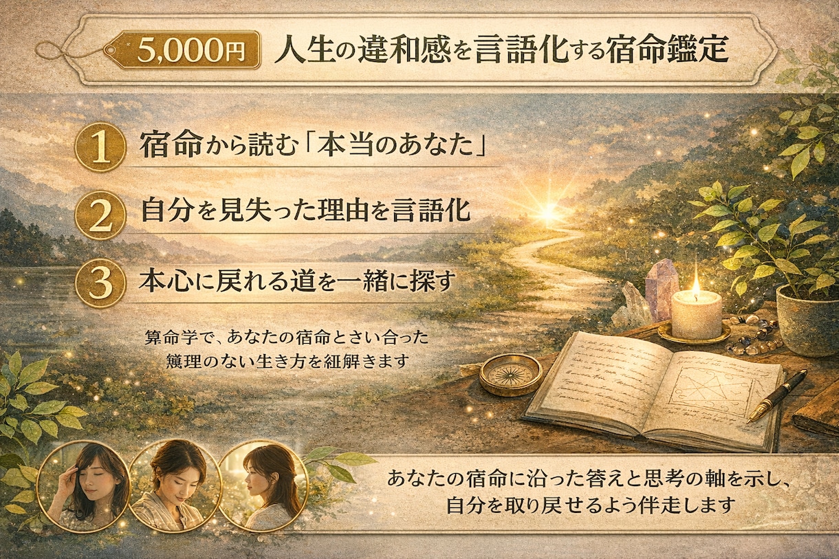 あなたの人生の“違和感” 言語化します 私の鑑定でわかるのは「当たる/当たらない」ではありません！ イメージ2