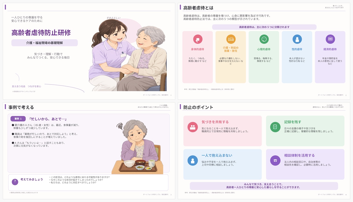 介護・福祉施設の研修資料を作成しますます 介護現場の経験を活かし、伝わる資料に仕上げます イメージ2