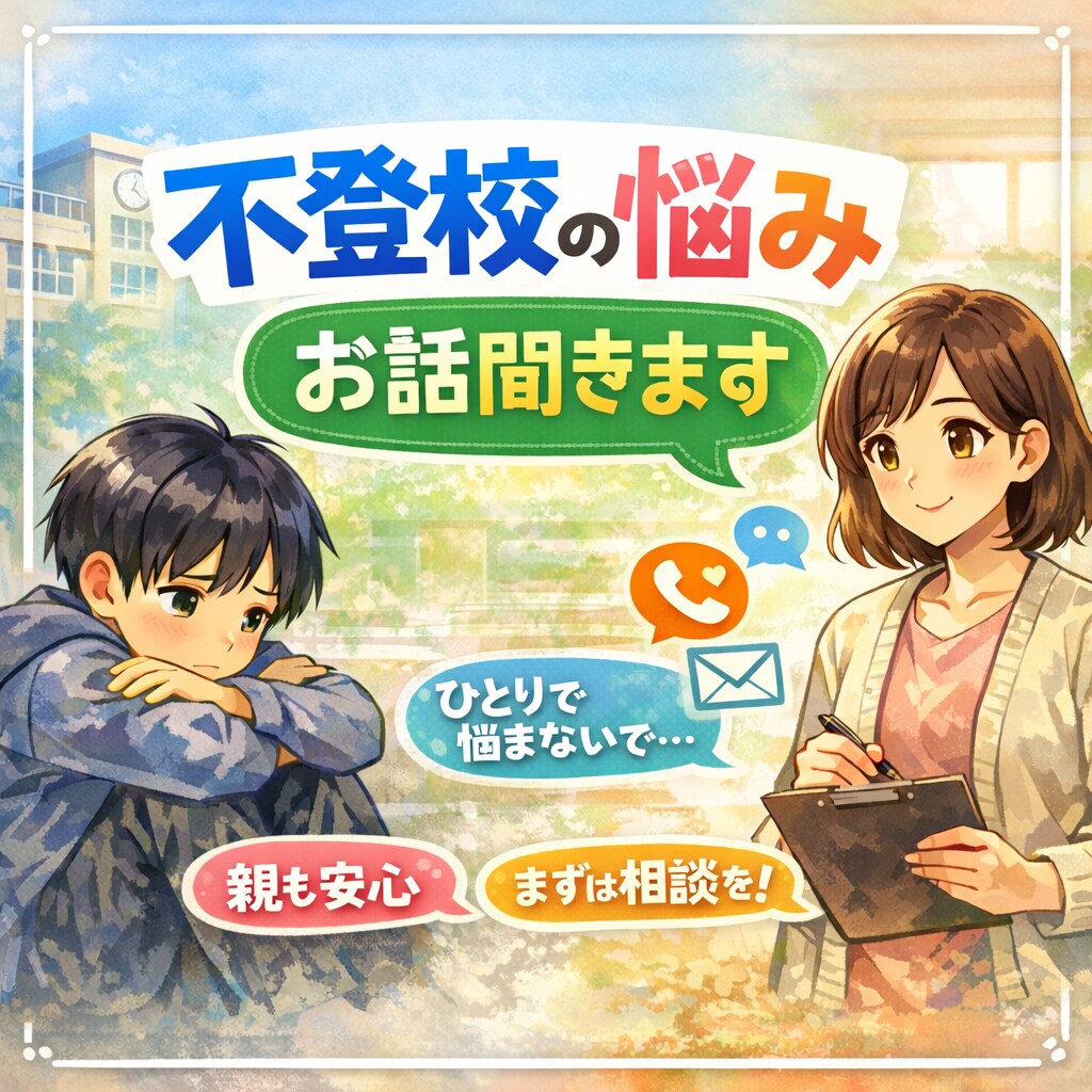 不登校のお悩み相談お受けします 不登校から復学を果たせた経験から共感&アドバイスで心を楽に イメージ1