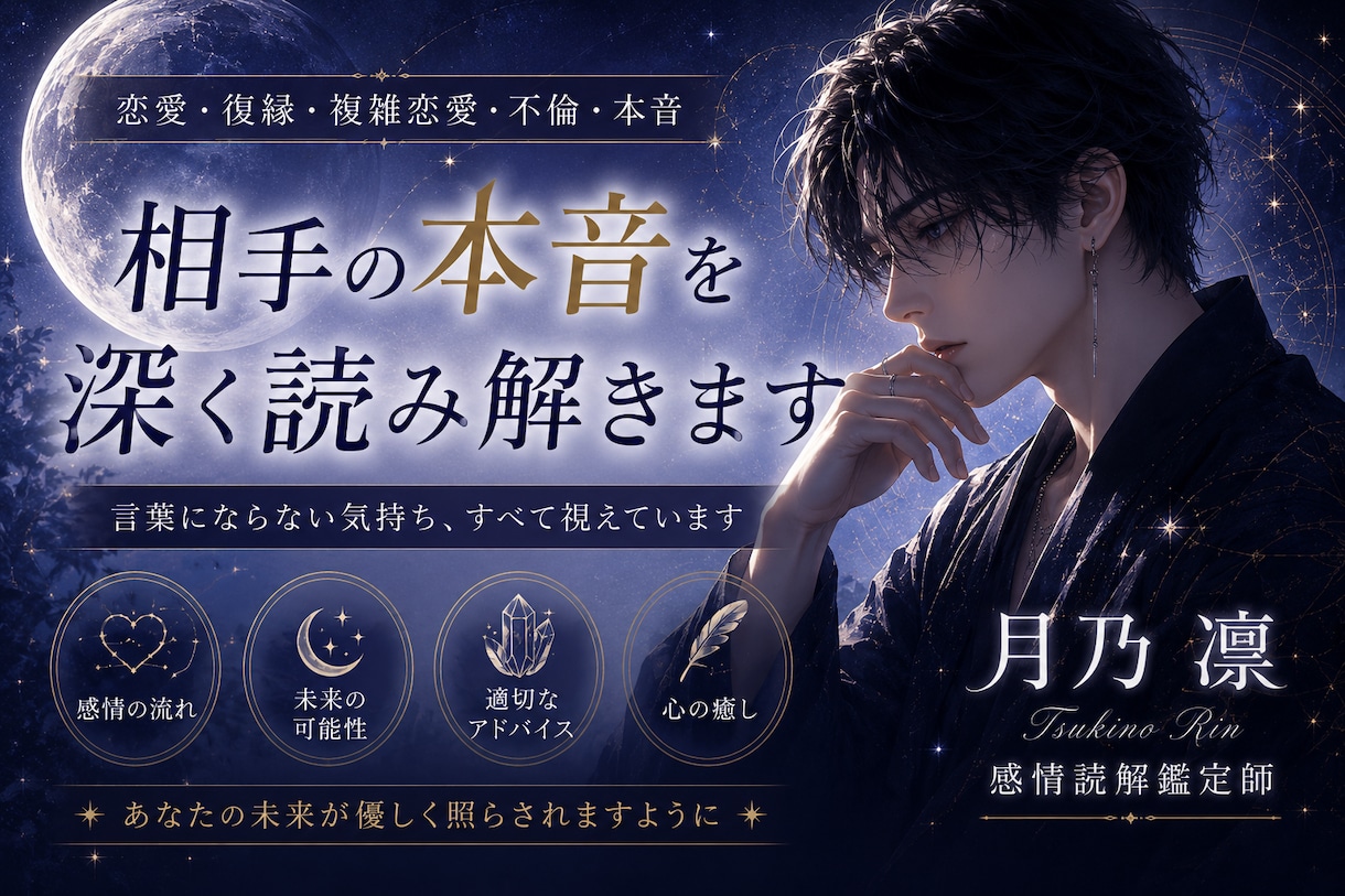 相手の本音を深く読み解きます 恋愛/復縁/複雑恋愛鑑定/不倫/浮気 イメージ1