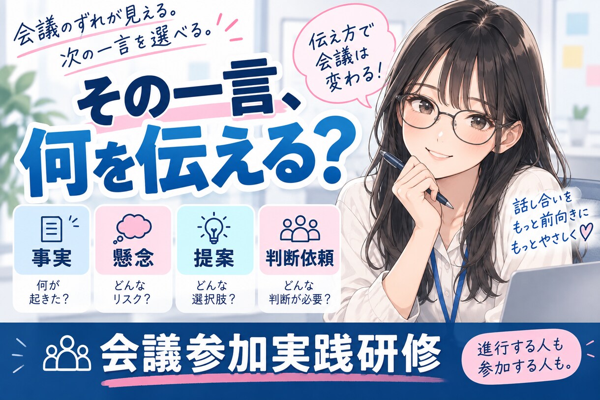 会議ファシリテーション実践研修資料を提供します 会議のずれが見える。次の一言を選べる実践教材です イメージ3