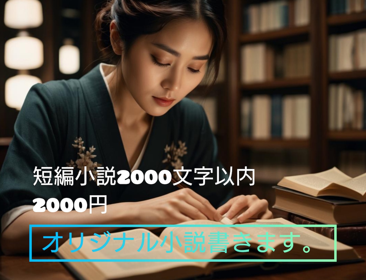 1文字1円。オリジナル短編小説書きます キャンペーンにつき2万文字内5000円で短編小説執筆します イメージ3