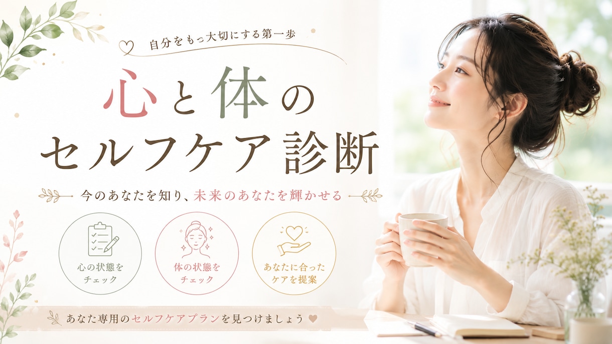 心と体のセルフケア診断をします あなたに必要な栄養と整え方が分かる診断書付き イメージ1