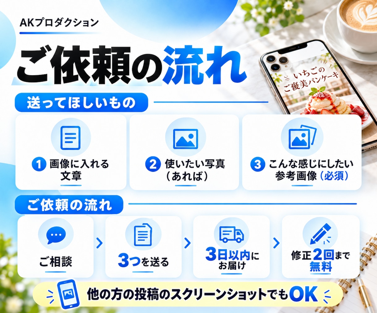 インスタ投稿画像を1枚1,000円で作成しますます 告知やメニュー紹介に！まとめて頼むとお得です イメージ3
