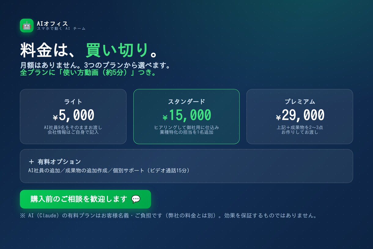 人を雇わずに仕事を任せるAIチーム作ります 投稿・チラシ・LP・調査まで。スマホで頼むだけ。 イメージ5