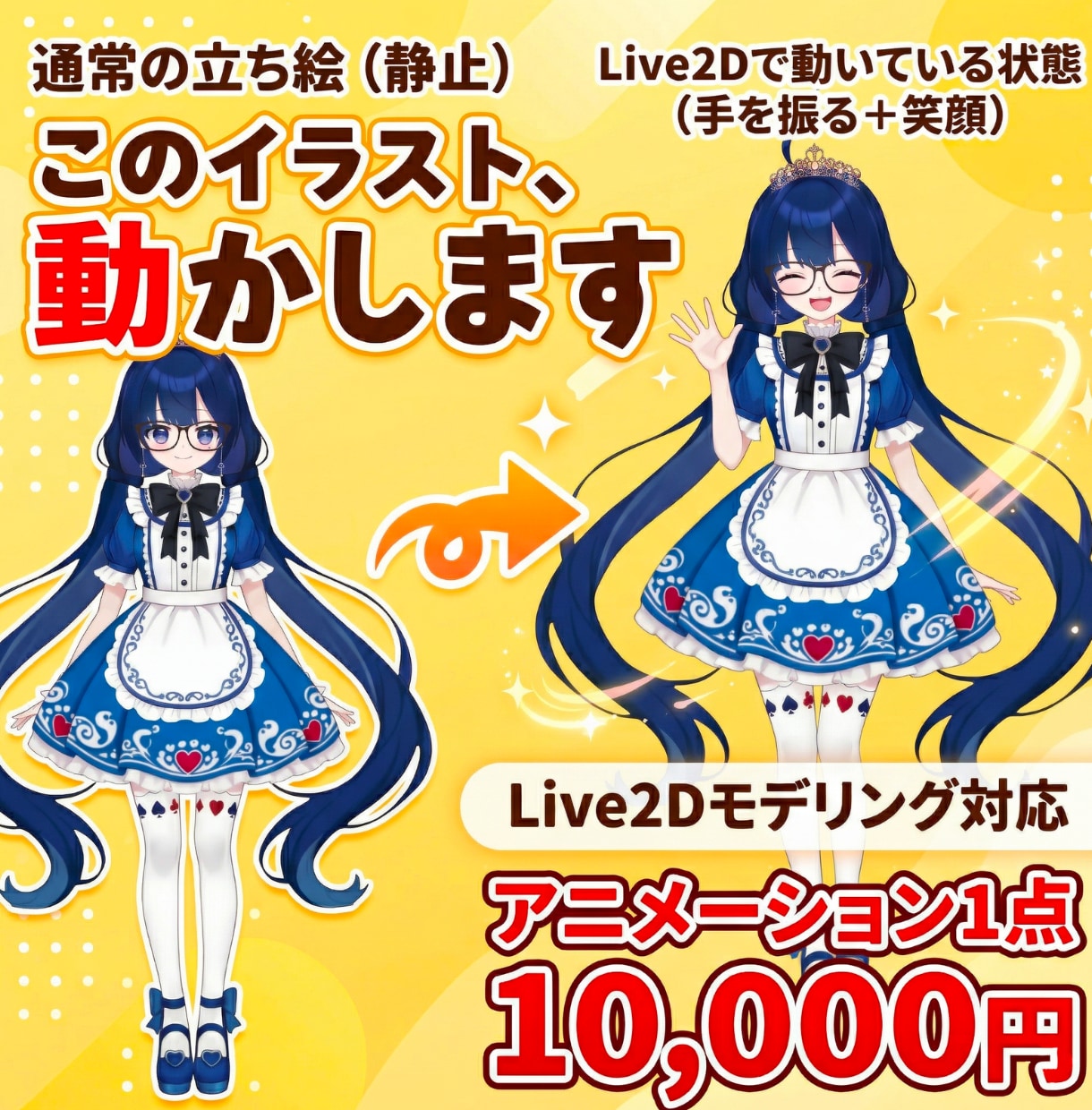 Live2D！あなたの作ったAIイラスト動かせます AI生成したキャラを一括で【パーツ分け+モデリング！!】 イメージ6