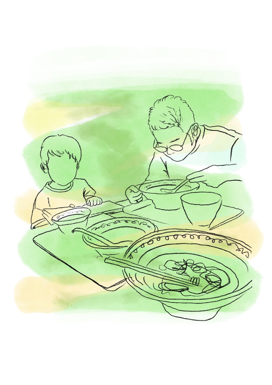 家族・子どもの思い出を絵本風イラストにします 家族・子どもの大切な思い出写真を手描き風イラストに イメージ8